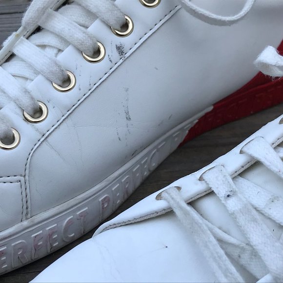 Zara Man Shoes White/Red Fashion Casual Sneaker - Picture 5 of 8